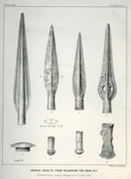 Drawings of the hoard from Ely from one of John Evans's publications (Archaeologia 48. pl V)