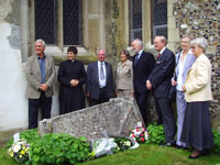 Photograph of graveside service for the centenary of Evans's death (by kind permission of M Stanyon)