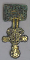 copper alloy cruciform brooch